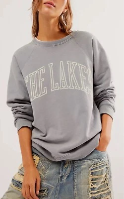 NWT Free People Retro Brand Small “THE LAKES” Pullover Sweatshirt Unisex