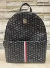 Tommy Hilfiger Faux Leather Monogram Backpack bag Women - Black - New