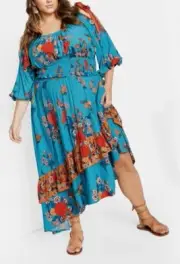 CITY CHIC Venice Skirt in Jade Plus Size Small/16 NWT [RRP $99.95]