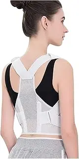 Posture Back Corrector Clavicle Spine Back Shoulder Support Belt Back Pain Relief Posture Correction Prevents Slouching Unisex (White, L)