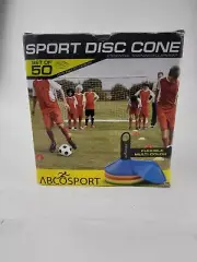 50 Pcs Mark Disk, Soccer Cones with Holder for Training, Football, Sports.