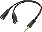 QUMIIRITY Male to Female Audio Adapter Cable Stereo Splitter for Headphones Compatible with Devices Durable Exterior Incredible Sound Quality Black