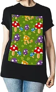 [VBFOFBV] T Shirts for Women Cotton, Mens T Shirt, Womens Shirts, Colored Mushroom Cartoon