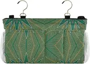 GuoChe Bedside Caddy Bed Organizer Merry Christmas Green Desk Hanging Organizer Bag for Bunk Dorm Rooms and Hospital Bed Rails