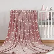 1.5×1.8 m Luminous Blanket Soft Fluffy Glow in The Dark Blanket Cute Cozy Glowing Blanket All Season Throw Blanket Creative Plush Blanket for Girls Children Toddlers Travel Car (Pink)