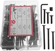TOPPERFUN 141pcs Crib Screw Hardware Replacement Kit Versatile Socket Head Screw Bolts Nuts Assortment for Headboards Chairs Furniture Repair