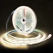 [ALITOVE] COB LED Strip Natural White 4000K 5 m Light Strip High Density 480LED/M Flexible Light Not Waterproof IP30 8 mm Wide for DIY Home Indoor Decoration (Without Power Supply and Dimmer)