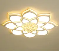 在飛比找松果購物優惠-吸頂燈 水晶燈 80CM三色變光 書房燈 大氣花型燈具 美式