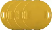 Superio Round Snow Saucer Sled, 4 Pack Yellow 24" Plastic for Kids and Adults