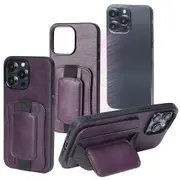 For iPhone 15 Pro Max Rotary Kickstand Phone Case PU Leather+TPU Mobile Protective Cover Card Holder
