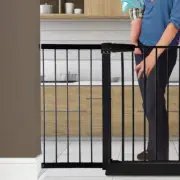 Baby Safety Gate Adjustable Pet Stair Barrier 45Cm Door Extension Black