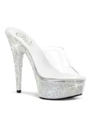 Pleaser BEJEWELED-601DM Women's 6 Inch Heel, 1 3/4 Inch Platform Slide