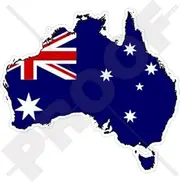 Australia Australian Map-Flag Aussie 4.3" (101mm) Vinyl Bumper-Helmet Sticker, Decal