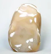 1.21lb Natural Blue White Carnelian Agate Geode Flame Crystal Form Madagascar