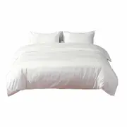 Combed Cotton Quilt Cover Pillow Cases Bedding Set Single Double Queen King White