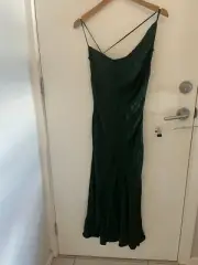 bec & bridge martini club split dress sz 8 emerald green colour (E53