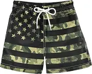 [Aflyko] Boys' Board Shorts Flag Patriot Bathing Suit Girls Beach Swimwear Quick Dry All Day Shorts