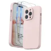 Designed for iPhone 14 Pro Case with Screen Protector, (Camera Pink Sand
