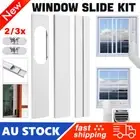 2/3pcs For Portable Air Conditioner Window Slide Kit Plate White w/ Screws