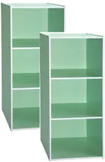 [ 家事達 ] SA-1300-GR《COLOR BOX》三格收納櫃 -自然綠X2個 特價 空櫃 書櫃 書架