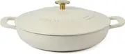 Martha Stewart 3.5-Quart Enameled Cast Iron Dutch Oven Braiser - Linen w/Gold Knob