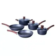 5PC Clevinger Non-Stick Cookware Set Frypan Casserole Saucepan Pot Non-stick