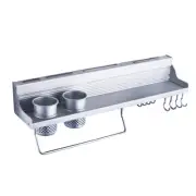 Wall-Mount Spice Racks Aluminum Kitchen Rack Utensil Pot Pan Hanger Hook Pot