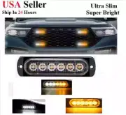 4X 6 LED Emergency Hazard Warning Off-Road Strobe Beacon Ultra Slim Light Bar
