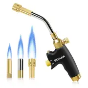 KOMAN Propane Torch Head Kit with 3 Nozzles Trigger Start MAPP Gas Torch