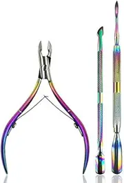 3Pcs/Set Stainless Steel Nail Cuticle Pusher Spoon Cutter Nipper Clipper Nail Scissors Nail Tools for Manicure zhengpingpai
