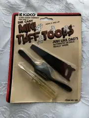1979 Kidco Mini Tuff Tools Diecast Toys Screwdriver Saw and Gouge Planner NOS