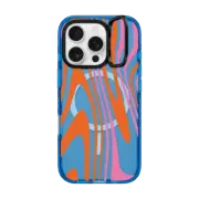 iPhone 16 Pro Impact Ring Stand Case MagSafe Compatible Pink and Orange Swirl