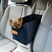 Center Console Dog Car Seat, Dog Car Seats for Small Dogs with Back Seat Extender, Waterproof Small Dog Car Seat with Dog Seat Belt, Pet Car Seat Non-Slip Bottom (Black)