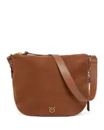 Pinko Suede Zip Around Hobo Bag