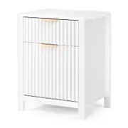 ALFORDSON Bedside Table Nightstand Side Storage 2 Drawers Cabinet White