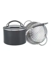[Anolon] Nonstick Induction Saucepan With Bonus Steamer 18cm/2.8L in Black