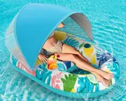 Inflatable Pool Floats with Canopy, Pool Chair Lounge Float Raft Heavy Duty with