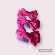 3 pink bows for girls two with tags