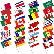 NAMOARLY 32pcs Hand Signal Flag National Hand Flag Small National Flags Small Flags Patriotic Decorations Hand Flags National Hand Held Flags Flag with Stick England Flag