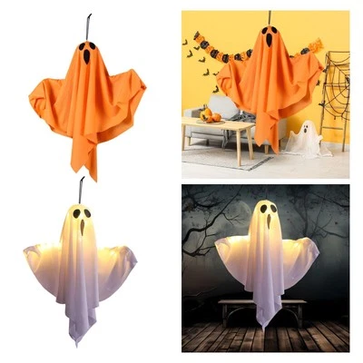 Light up Ghost Hanging Decoration Lighted Cloth Ghost Hanging Flying Ghost