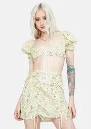 Meadow Bliss Floral Ribbon Tie Top Set
