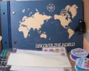 Zeeyuan Wooden Scrapbooking Kit with Accessories "Discover The World"