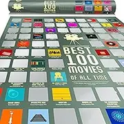 Travel Revealer 100 Movie Scratch Off Poster | Selected IMDB Top 100 Movies Top Films of All Time Bucket List 17"x24" Scratch Off Movie Poster. Minimalist Modern Silver Screen Movie Poster