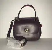 Coach F79992 Jace Dark Fuchsia Leather Crossbody Bag Handbag GB14