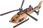 Retro Helicopter Model, Helicopter Figurine Ornament, 3D Helicopter Decoration for Tabletop Indoor Shelf Kitchen Home, Style B