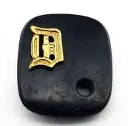 Antique Onyx Curved Rect. Stone Gold Old English Initial "D" 16 mm x 14 mm #P519