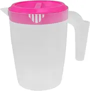 Luxshiny Fridge Beverage Container Large Insulated Water Bottle Lid Juice Pitcher for Cold Water Iced Tea Milk Plastic Pitcher 2-Liter