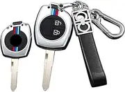 HIBEYO Key Fob Cover for Suzuki Swift SX4 Liana Alto Vitara JIMNY for Opel Agila B for Nissan Pixo Key Smart Key Cover Accessories with Keychians Alloy Key Cover-A Keychain Silver