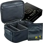 [Treehouse] Lockable Smell Proof Bag With Combination Lock - Large Tobacco Pipe Lockbox 9” x 7.5” x 4” Size Holds Up To 3 Ounces, Plus x2 Resealable Bags, Lockable Odorless Storage Bag Organizer Case