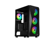 Sama 3313 Black USB3.0 Tempered Glass Micro ATX Tower Gaming Computer Case w/ 4